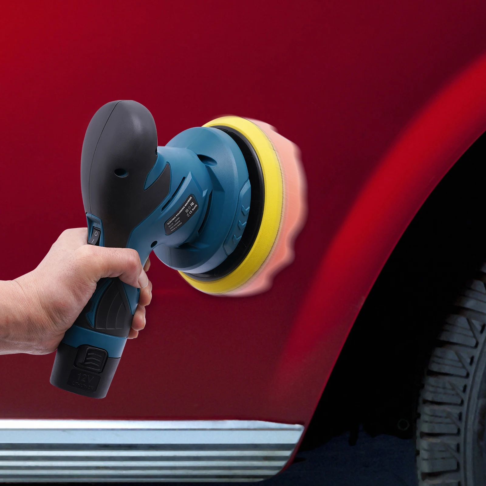

Car Wireless Buffer Polisher with Rechargeable 12V Lithium Battery and 6 Variable Speed Car Brushless Polisher Kit