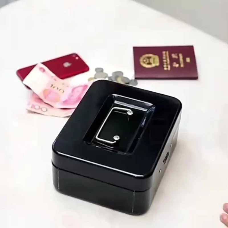 Portable Mini Key Safe Money Box Steel Piggy Bank Sturdy Lockable Coin Box Cash Storage Hidden For Home Store Suitcase