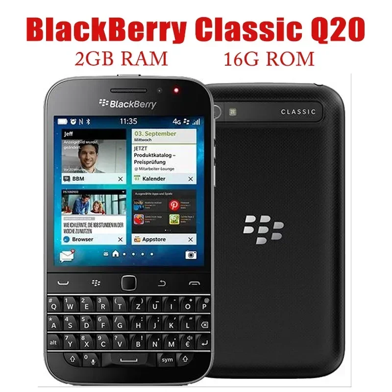 

Original Unlocked BlackBerry Classic Q20 4G LTE Mobile 8MP WIFI 3.5" 16GB ROM 2GB RAM Qwerty Bluetooth Cell Phone Smartphone Bar