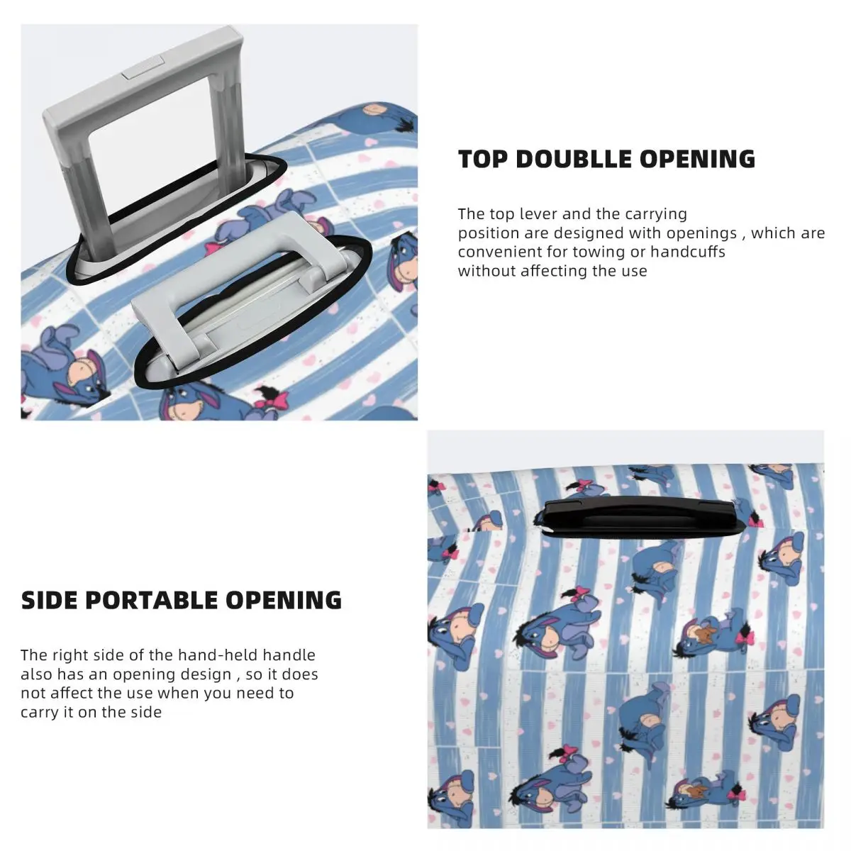 맞춤형 P-Piglets Anime Big Movie 여행 가방 커버 18-32인치용 탄성 수하물 커버 보호대