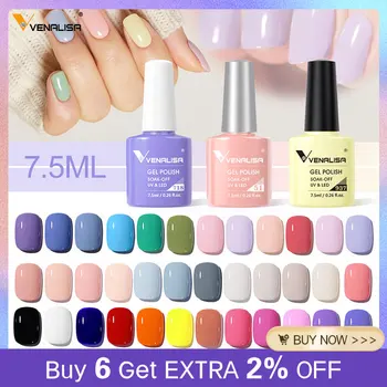 VENALISA Smalto gel per unghie Copertura completa Colore splendido Base da 7,5 ml Soak Off UV LED Gel Lacca Smalto per unghie Semi Permanente Gellack 1