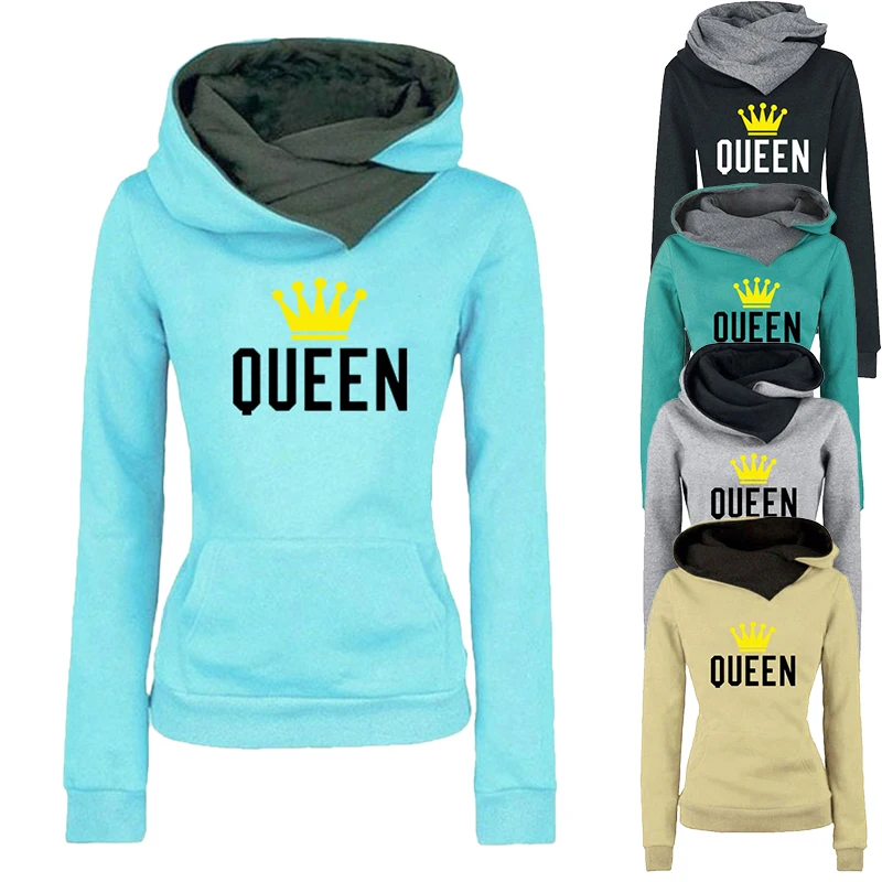

New Fashion Printed Hooded Polo Collar High Collar Long Sleeve Hooded Sweatshirt Casual Pullover Sweater