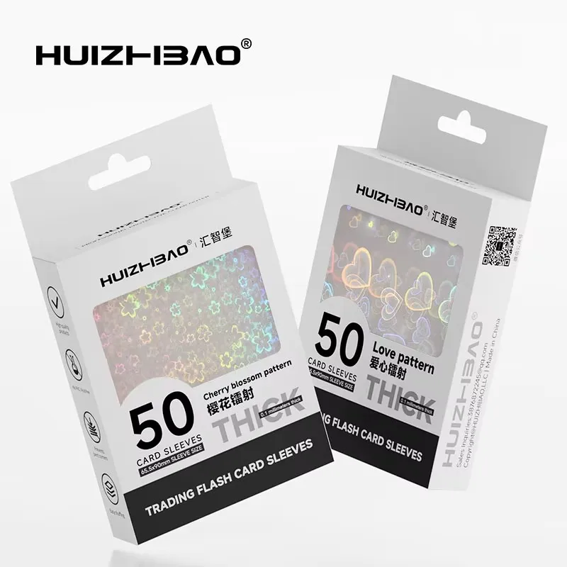 65,5×90mm Holografische Kartenhüllen, Bunte Transparente Kartenschutzhüllen für TCG Standardgröße/Japanische Größe Karten
