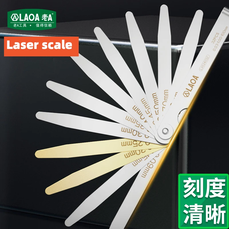Feeler Gauge Metric Size 0.02-1mm Thickness Gauge Set Valves Foliage of Valves Spark Plug Gap Measurement Probe Gap