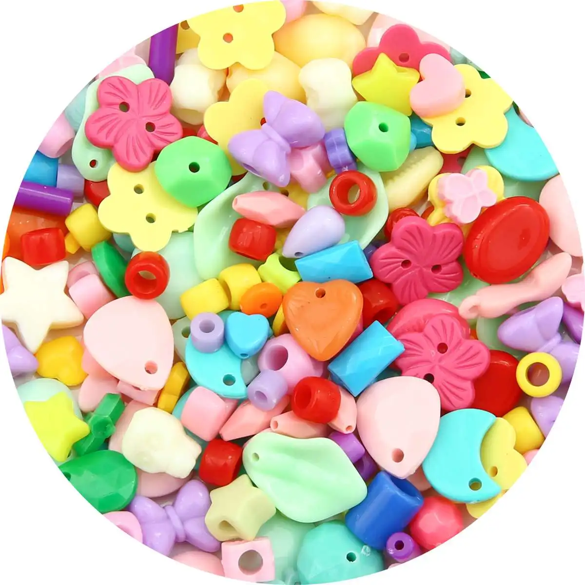 30g Lot gemischte klassische Acrylperlen lose Distanzperlen für DIY süße Schleife Armband Perlenmaterial Schmuckherstellung Zubehör – Detail 3