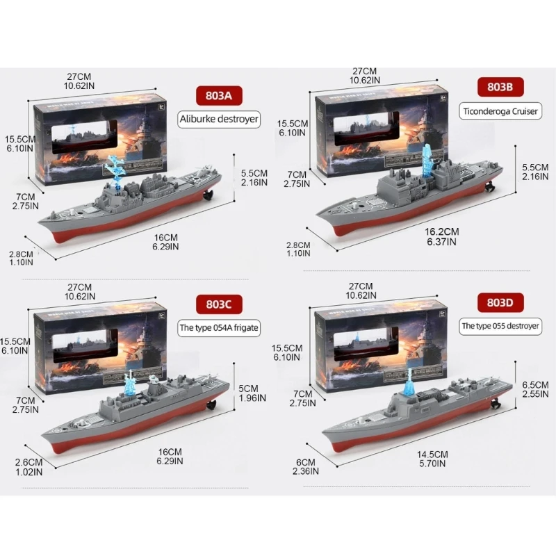Remote Control Warship Boat Toy Speedboat Toy Vessel for Outdoor Pools Lakes Remote Control Cruisers Child Favor Gift 6