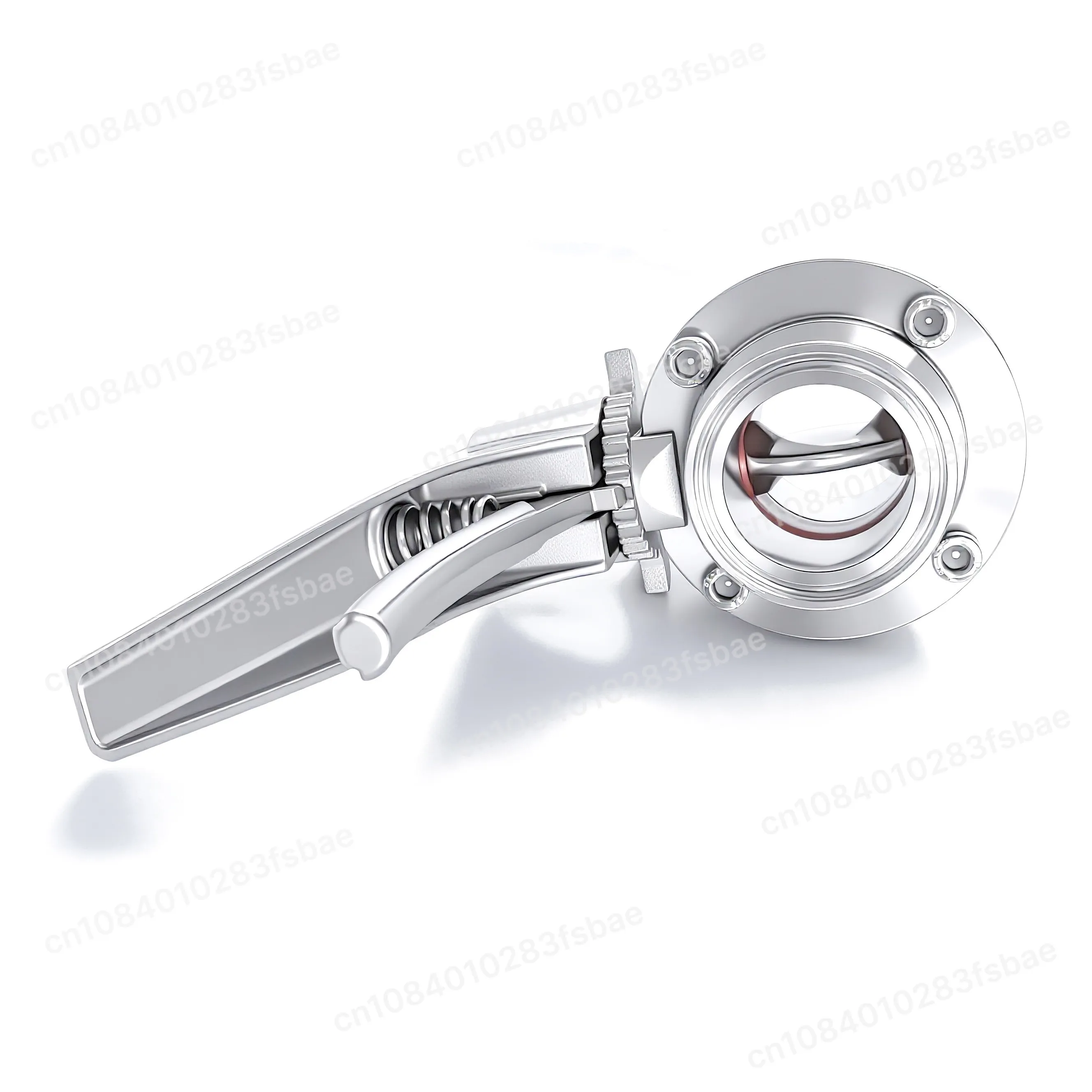 304 스테인리스 스틸 덕빌 퀵 설치 버터플라이 밸브 316 위생용 수동 클램프 타..