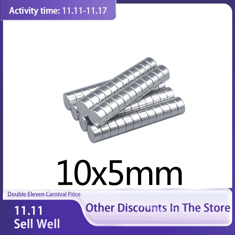10/20/50pcs 10x5 mm Round Powerful Fridge Bulk Sheet Neodymium