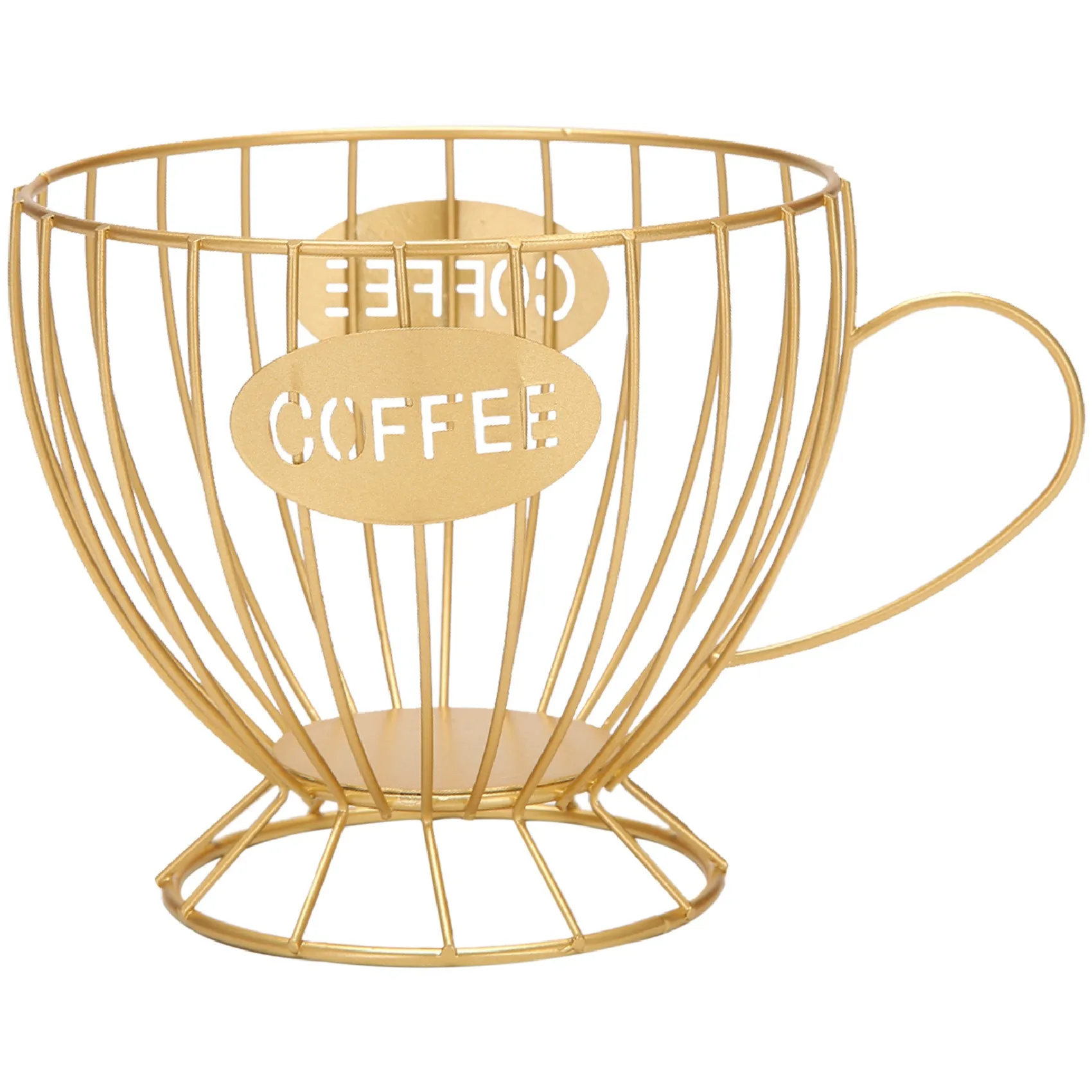 

Coffee Capsule Storage Basket Coffee Cup Basket Coffee Pod Organizer Holder Coffee Pod Holder Coffee Accessories (Gold)