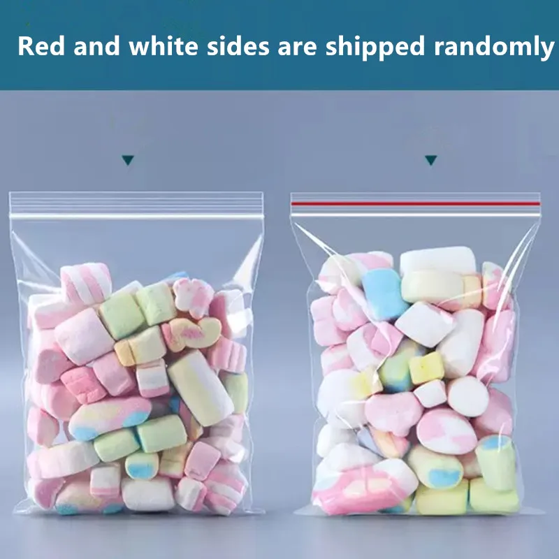 100Pcs Self Sealing Zip Lock Bags,Plastic Jewelry Storage Bags ,Food Storage Reclosable Poly Clear Packaging Bags 3