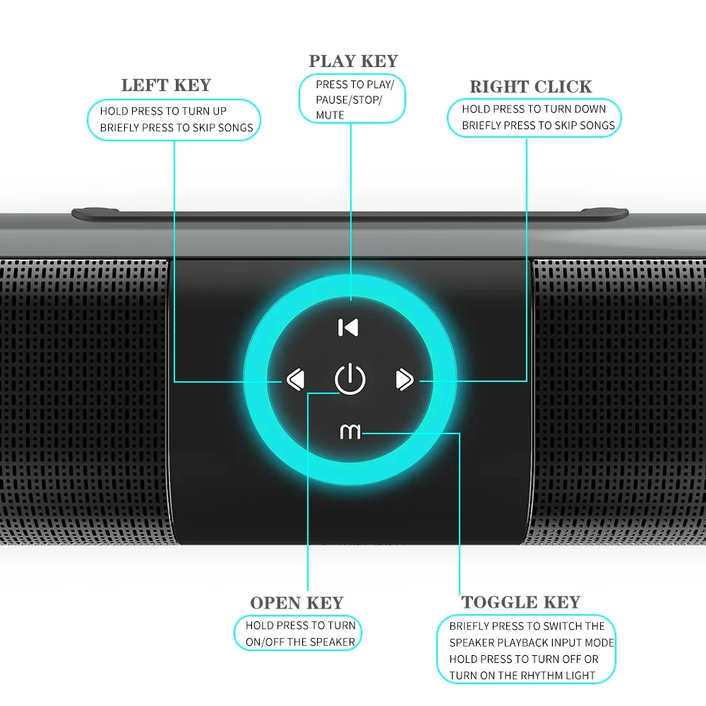 Wireless Bluetooth Bar Speaker System Super Power Speaker Wired Wireless Surround Stereo Home Theater TV Projector CP