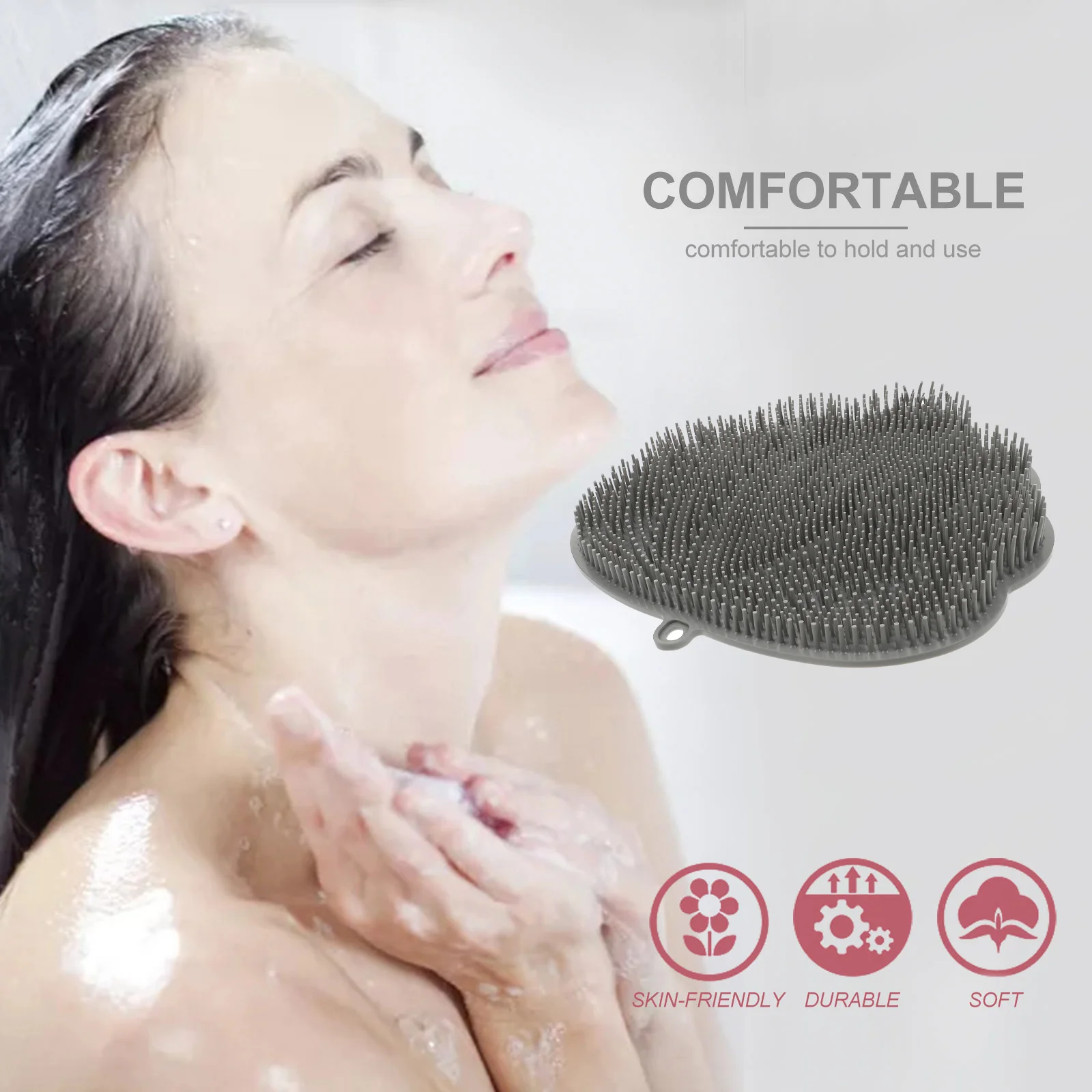 

Scrubber Lazy Bath Towel Foot Pad Suction Cup Back Shower Wall Body Household Massage Brush with