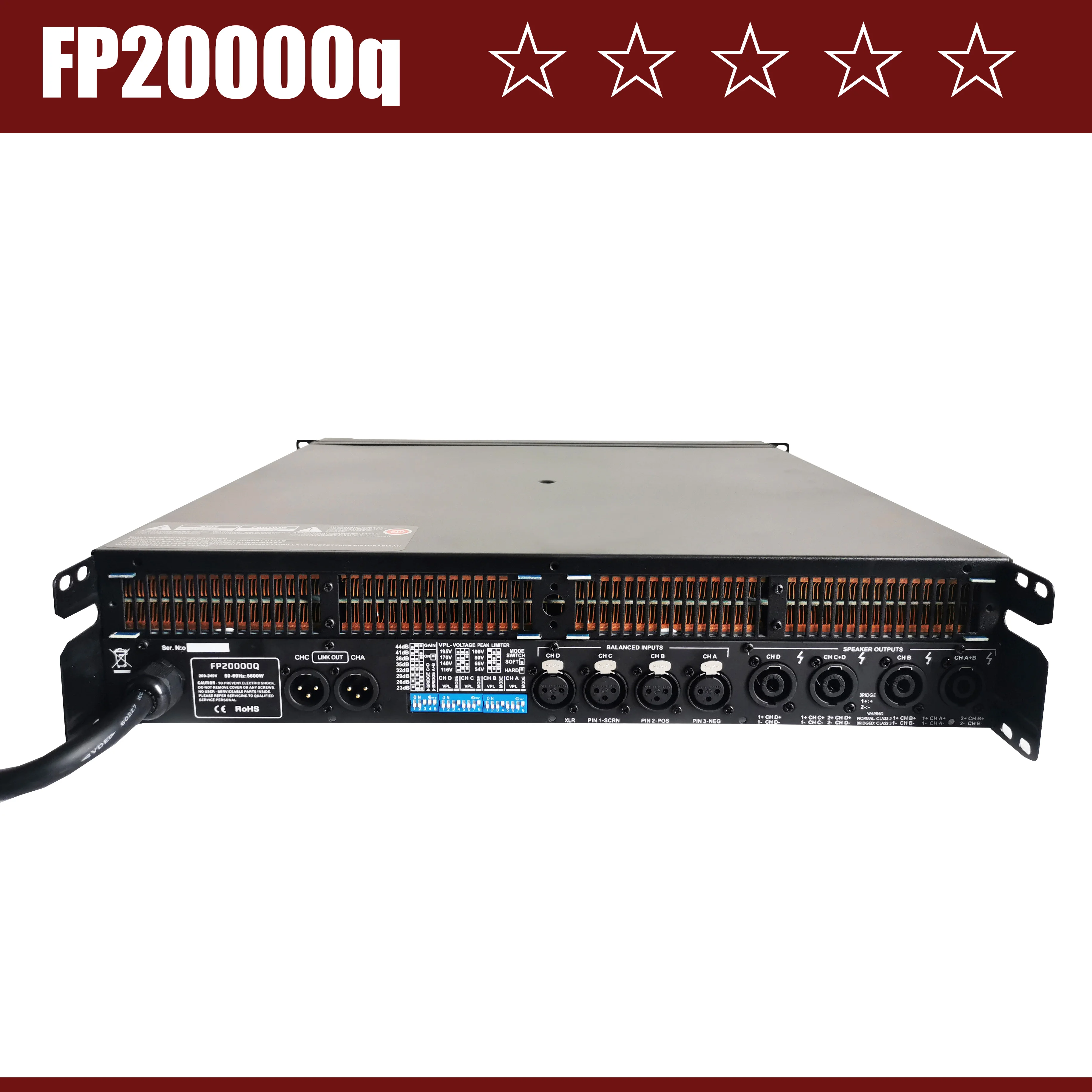 LCZ 오디오 FP20000Q 전문가용 파워 앰프, Wwitch 앰프 스피커, 서브우퍼용 4 채널 앰프, 4x2200W 클래스 D FP 20000Q