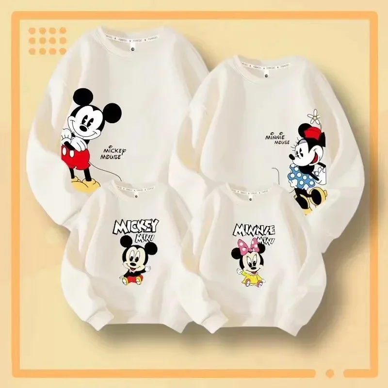 Family Matching Clothes Cartoon Mickey Minnie Mouse Print Sweatshirts Mother Daughter Father Son Long Sleeve Top Mommy Outfit children tshirts children tops