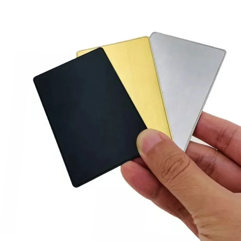 

Custom Hot Sell ized Printing Matte Black Brushed Gold Sublimation Premium RFID Metal ID NFC Cards