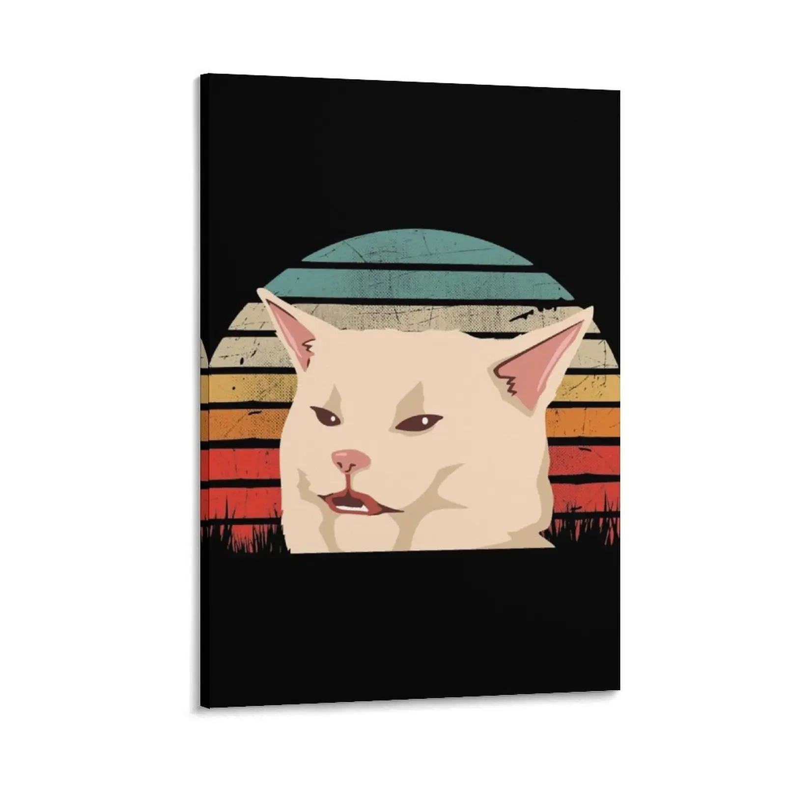

Confused Cat Meme Retro Art Canvas Painting Decoration for home wall decor