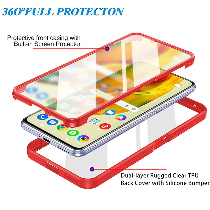 360° Full Body Rugged Phone Case with Built-in Screen Protector