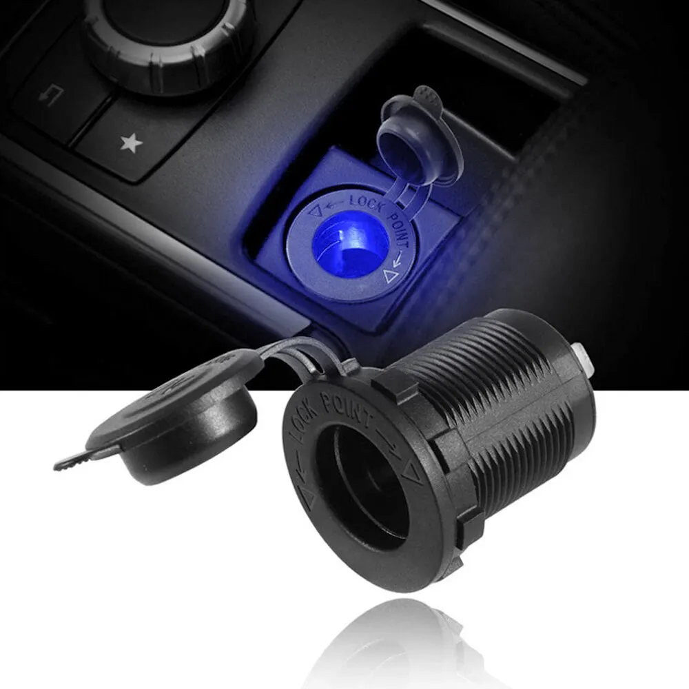 Cigarette Lighter Socket 12V-24V Waterproof Plug Power Outlet Adapter with Wire D5 For Marine Boat Motorcycle Truck RV ATV