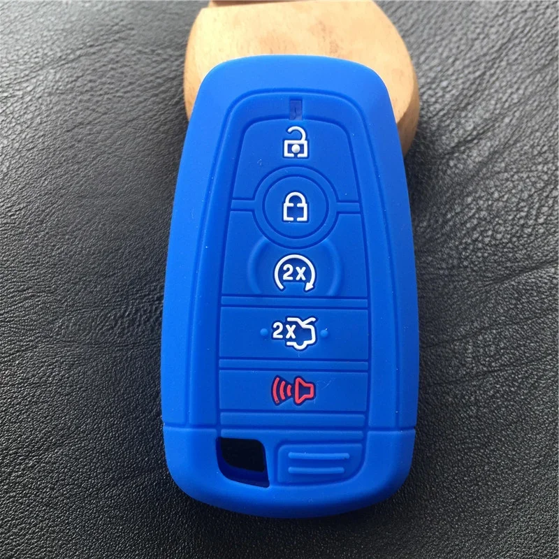 Key Case, Key Case Cover-Silicone Car Key Case Cover for Ford Fusion Mustang Explorer F150 F250 F350 EcoSport Edge S-MAX Ranger Lincoln Mondeo