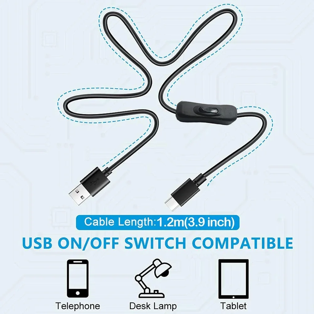 Type C Micro USB Charging Cable with On/Off Power Switch for Versatile Applications