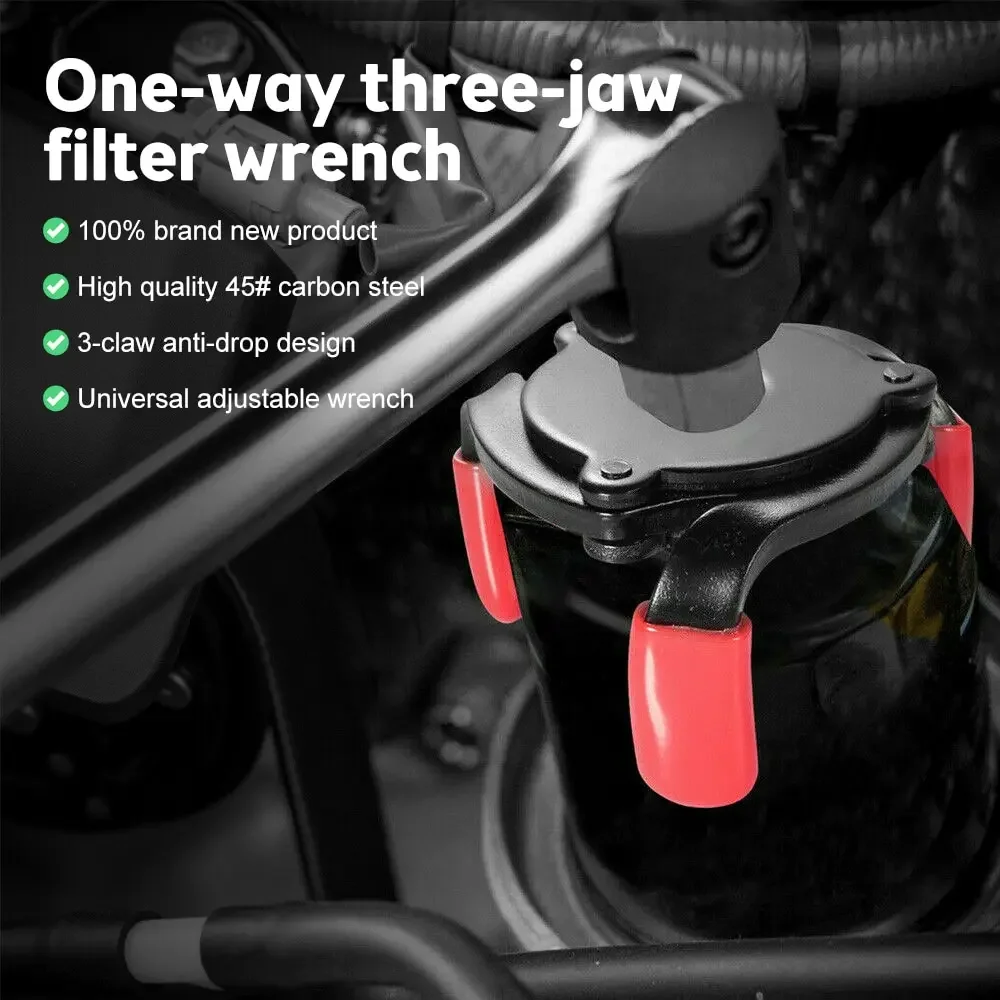 Oil Filter Wrench One-way Three-jaw Filter Wrench Oil Core Removal Ball Head