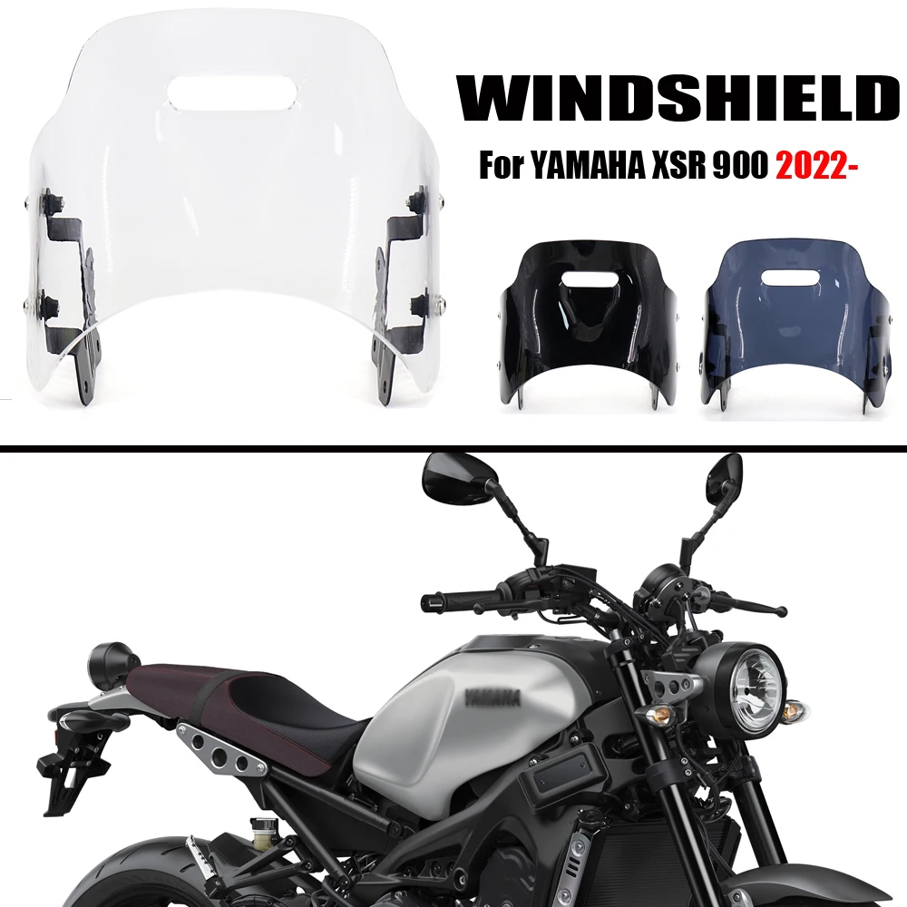 

XSR900 Windshield Windscreen For Yamaha XSR 900 xsr900 2022 2023 Motorcycle Accessories Wind Deflector Flyscreen with Bracket