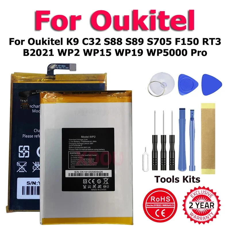 Аккумулятор XDOU S705 WP19 WP13 S6509 KC-N8000A WP15 WP5000 для Oukitel K9 C32 S88 S89 S705 F150 RT3 B2021 WP2 WP15 WP19 WP5000 Pro