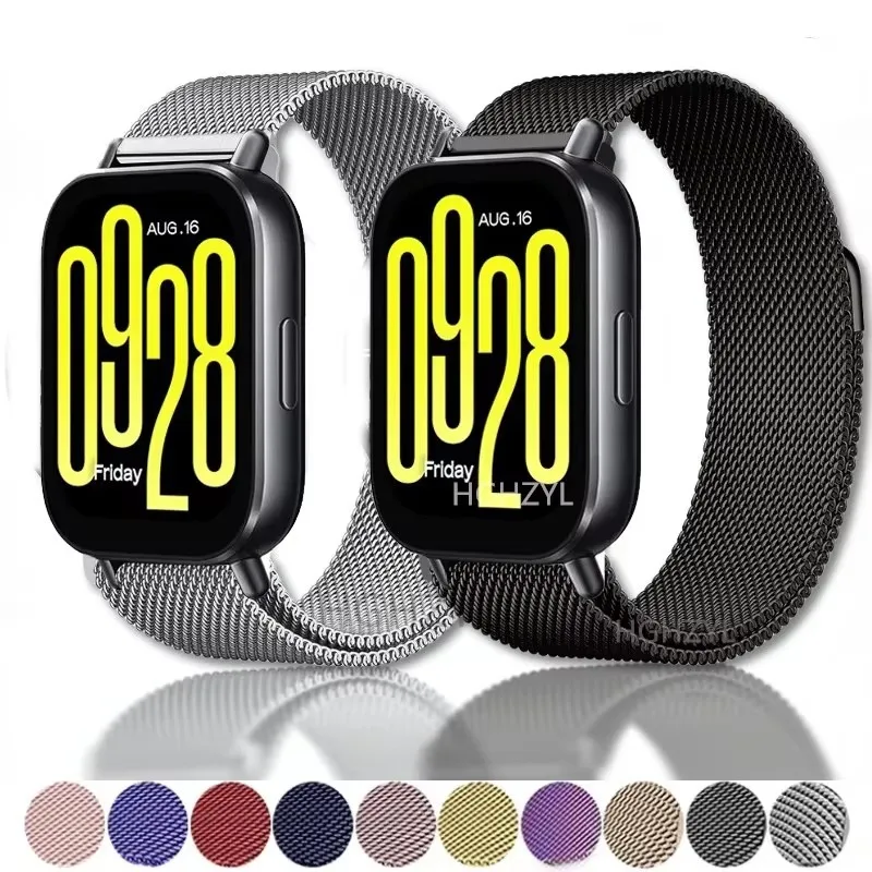 Metal Strap with Case and Screen Protector - Magnetic Loop Watchband Bracelet