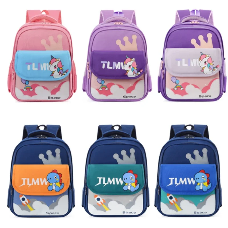 

Schoolbags for Primary School Students in Grades 1-2 Cartoon Unicorn Dinosaur Backpack for Boys and Girls Waterproof Book Bag