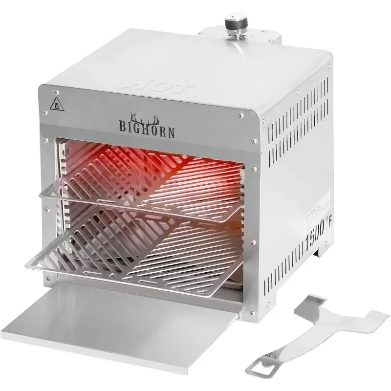 Portable Infrared Broiler Propane Gas Grill 1500 Degree Stainless Steel Tabletop Quick Cooking Steak Grill