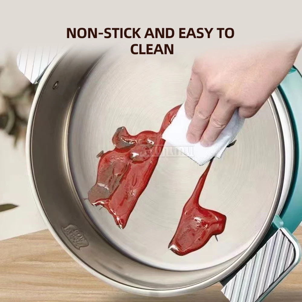 Household Large Capacity Stainless Steel Electric Frying Pancake Pan Multifunctional Baking Pot 6