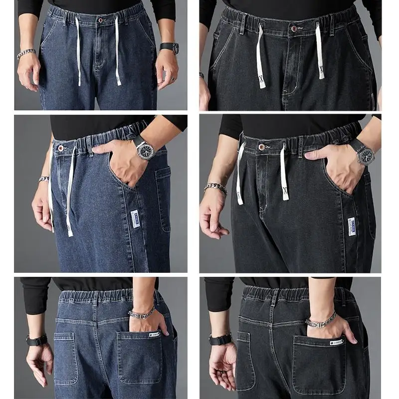 Men's Jeans Plus Size Straight Denim Fabric Pants for Fat People 45-150kg Hombre Wide Leg Jeans Pantalon Homme for Men denim pants denim trousers