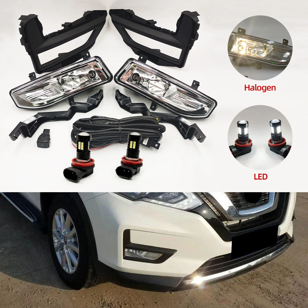 ブラケットハーネスカバー付きフォグライト、日産xtrail t32 2017 2018 
