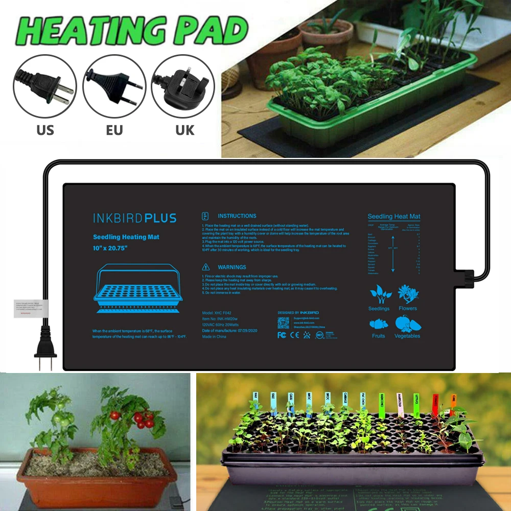 Waterproof Seedling Heating Mat 20.75x10CM Plant Seed Germination Propagation Clone Starter Pad Garden Gardening Supplies Tools seedling heat mat