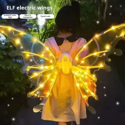 Magical Light - Up Musical Butterfly Wings for Kids - Enchanting Dress - Up Fairy Wings Gift (Warm Light)