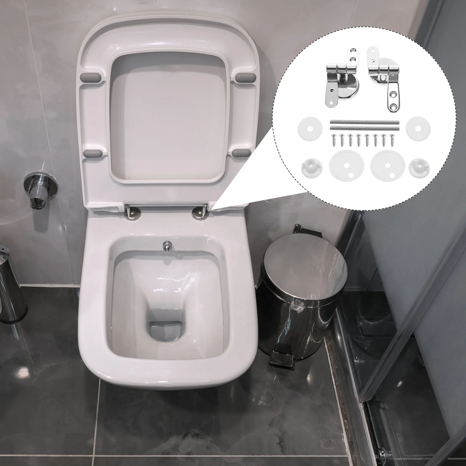 1 Set Zinc Alloy Toilet Seat Hinges Toilet Seat Fixing Fitting Kit Metal Hinge Durable Seats Accessories Easy