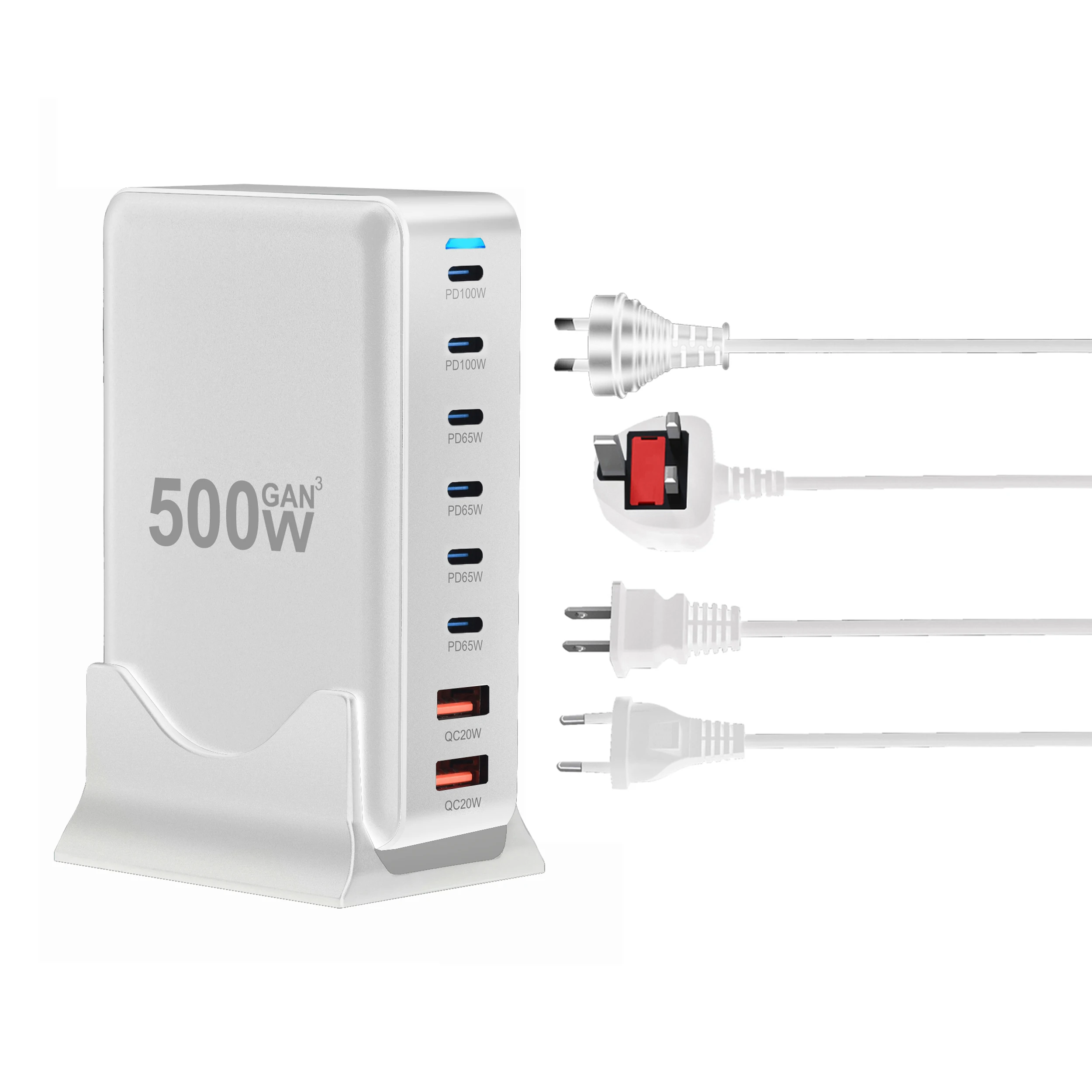 شاحن مكتبي جديد GAN 500W من نيتريد الجاليوم PD مع...