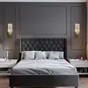 Small modern luxury crystal wall mounted lighting brass led hotel reading beside art decor wall lamp copper sconce headlights 5