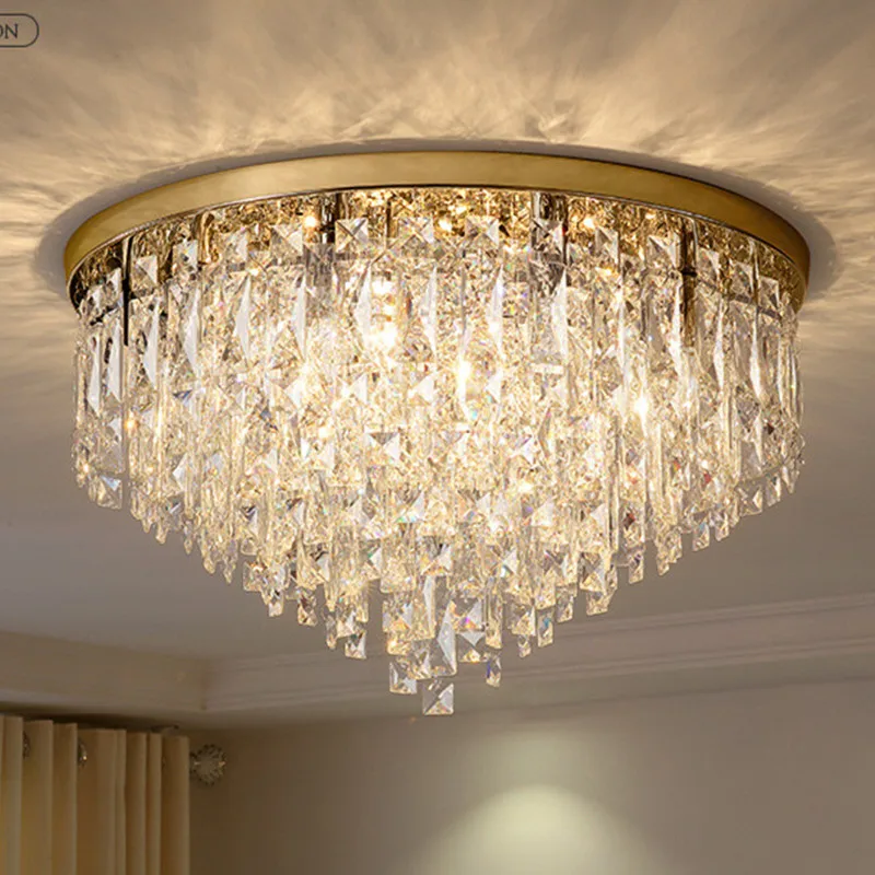 

Modern Bedroom Crystals E14 Ceiling Lamp Lustre Lamp Steel Led Ceiling Lights Art Deco Led Chandelier Lighting Fixtures Lamp