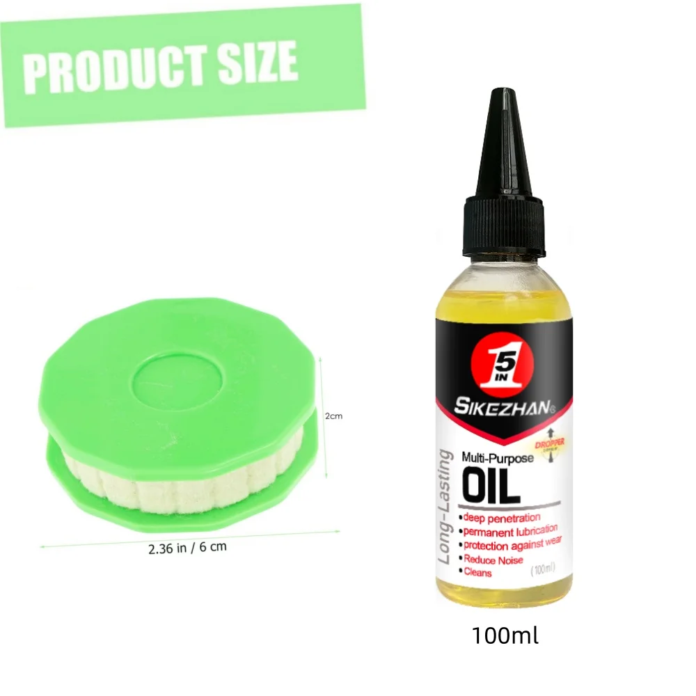 Bicycle Chain Lubrication Kit Chain Oiler Roller Tool with 100ml Bike Lubricant for MTB Road and Mountain Bikes