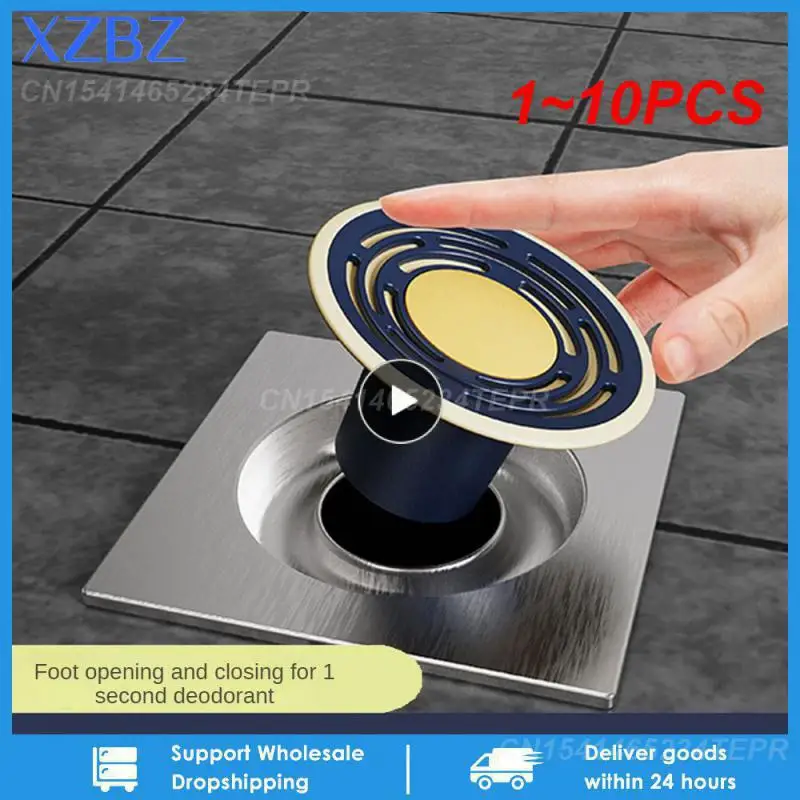 110PCSPressBounceFloorDrainHairCatcherSmellBlockerDrainFoot