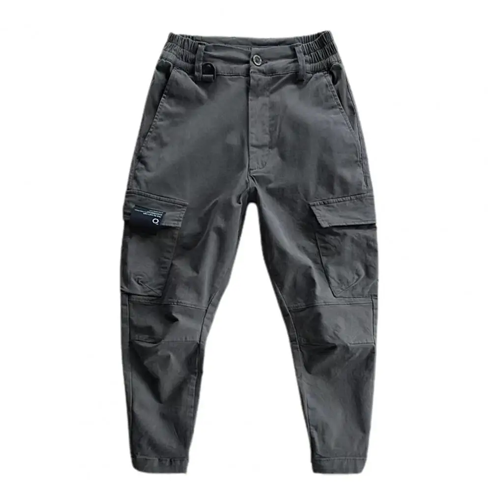 

Sports Pants Skin-Touch Pure Color Sports Casual Bunched Foot Pants Deep Crotch Ankle-Length Men Sweatpants for Trekking