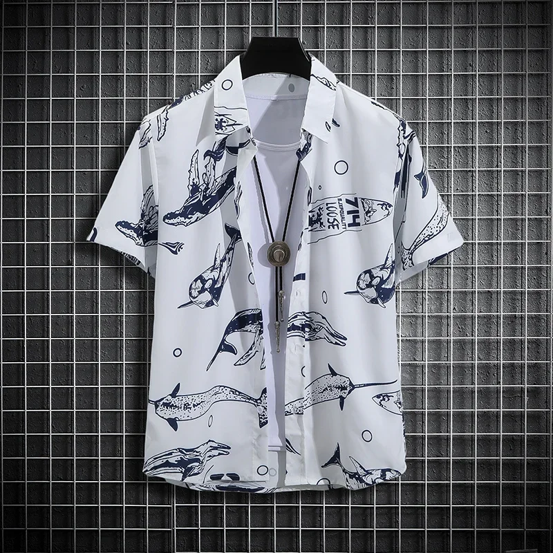 

[14 Colors] Men's Tropical Short Sleeve Printed Shirt Unisex Casual Top