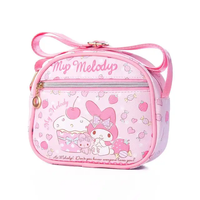 Sanrio Hellokitty Messenger Bag Kawaii Cinnamoroll Mymelody Kuromi Cartoon Shoulder Bag Storage Bag Creative Cute Kids Gift