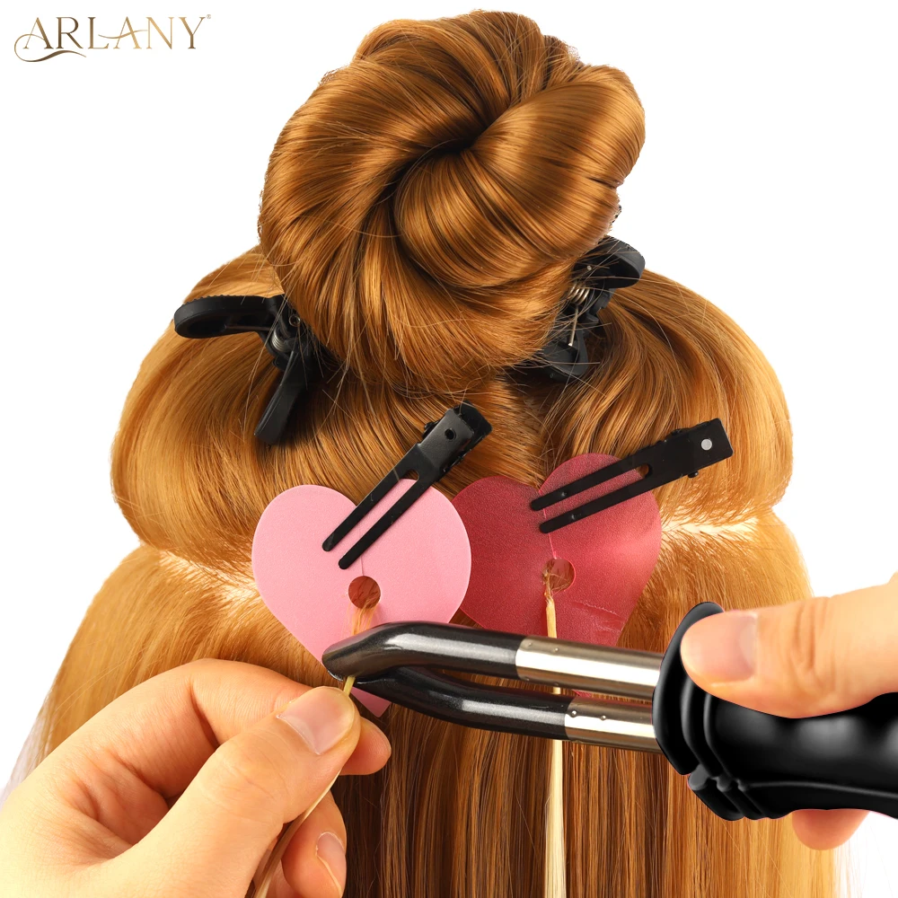 아를라니 헤어 익스텐션 본딩 아이론 헤어 커넥터 전문 플랫형 멜팅 도구 (케라틴 익스텐션 및 가발용)
