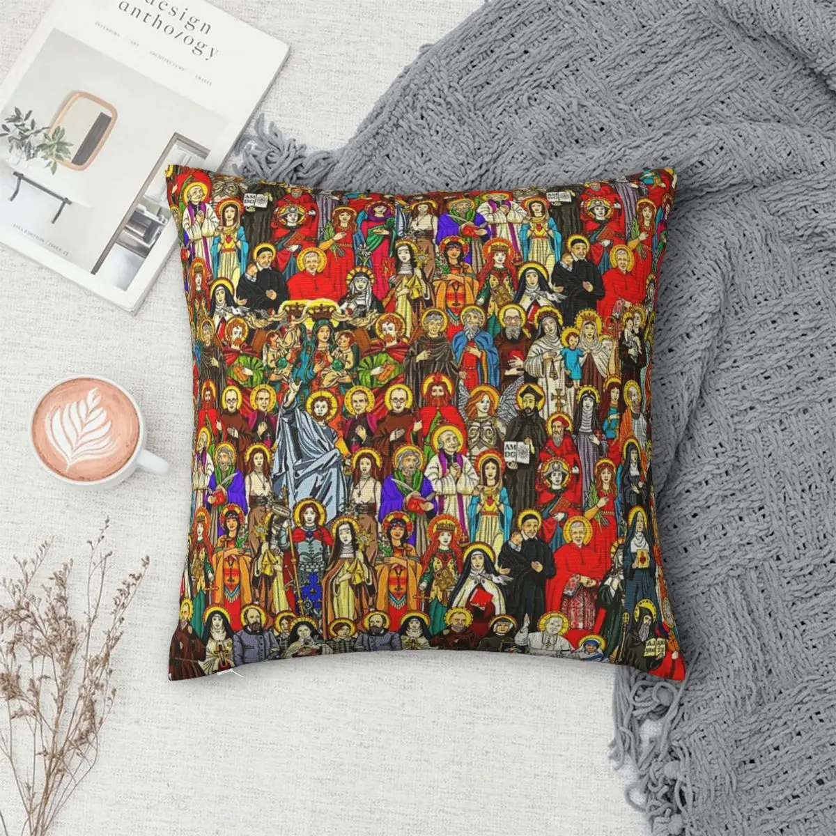 

Saints, All Saints, Catholic Saints Pillowcase Polyester Pillow Cover Cushion Comfort Throw Pillow Sofa Decorative Cushions Used
