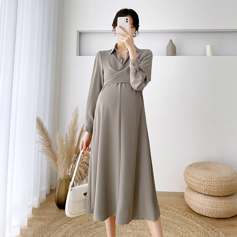maternity-dress-spring-new-korean-fashion-maternity-long-party-dress-elegant-chic-a-line-slim-clothes-for-pregnant-women-skirt