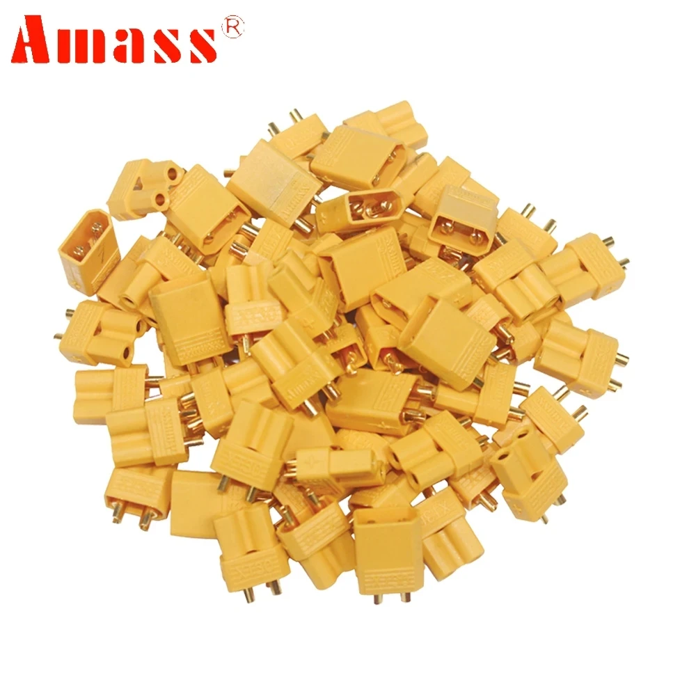 Amass 암수 불릿 커넥터 플러그 업그레이드 XT30 소형 볼륨 커넥터, RC FPV 리포 배터리용, XT30U, 2/5/10 쌍