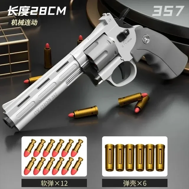2025 Tactic Revolver Toy Gun  Continuous Firing Automatic Pistol Soft Dart Bullet CS Outdoor Weapon for Kids Adults 5