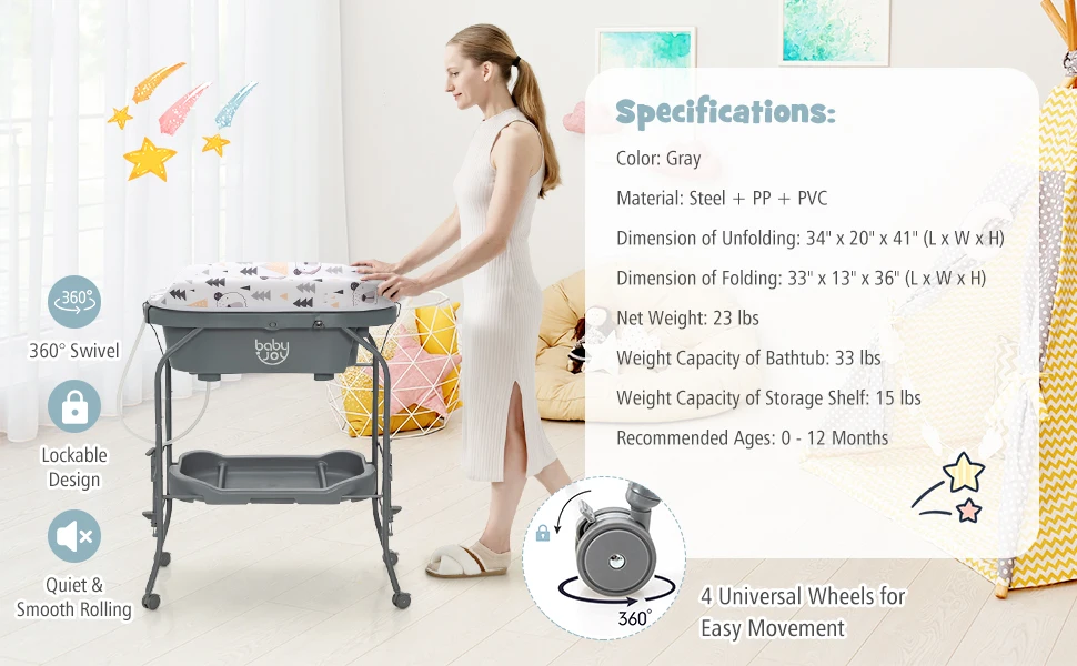 nursery organizer bath stand